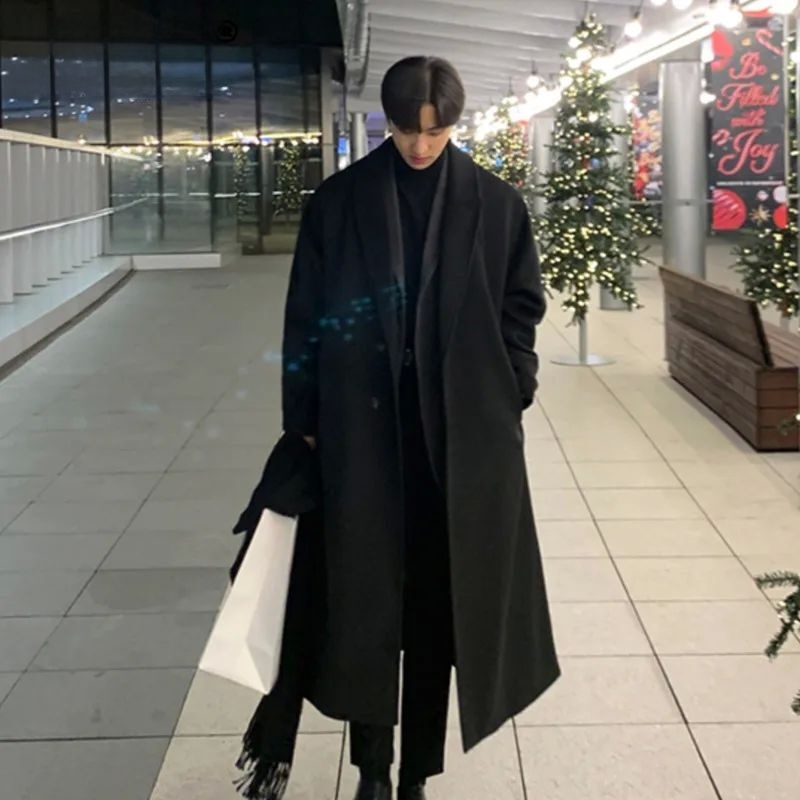Korean Girls Lifestyle - Koreaanse stijl losse casual enkelknoops overjas