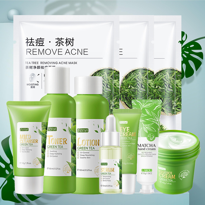 Korean Skincare Routine - Gezichtsverzorgingsset Sakura / Groene Thee Gezichtscrème