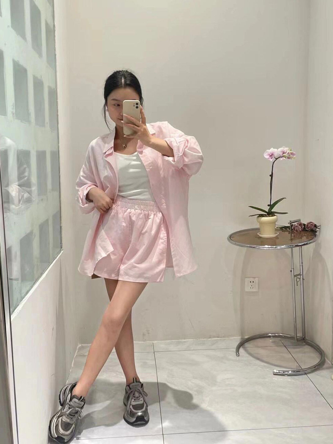 Zoete roze shirt met lange mou - Korean Lifestyle recensie en prijs