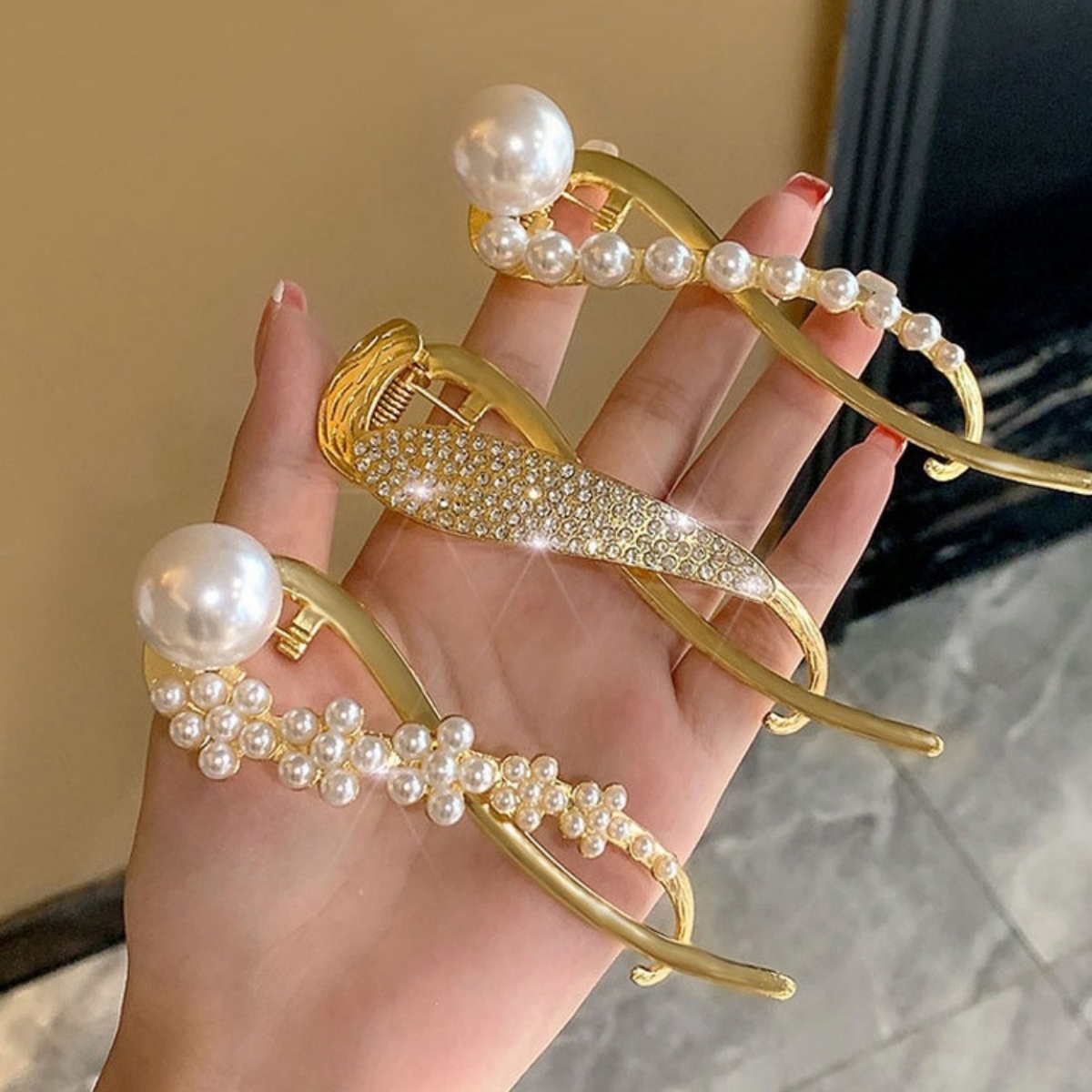 Elegante glitter parel haarcli - Korean Lifestyle & Kids Boutique Photos recensie en prijs