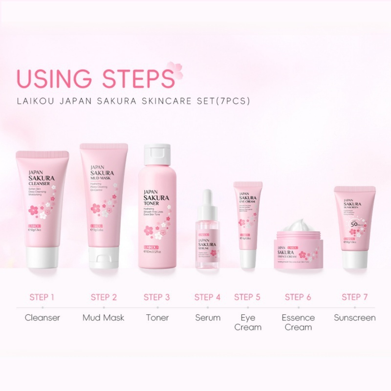 Koreaanse Sakura Skincare Set  - Korean Skincare Routine recensie en prijs